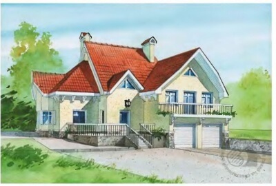 Проект коттеджа (дачного дома) № 105/460. Фасады, планировки(анонс).