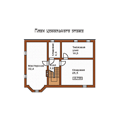 Проект дома из пенобетона (блок) 110/144. План цокольного этажа