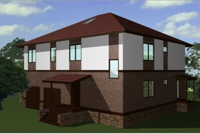 Проект каркасного дома - коттеджа с чертежами бесплатно № Лидер л-35. Фасады, планировки(анонс).