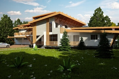 Проект дома 300 кв.м. из пеноблоков 110/7. Фасады, планировки(анонс).