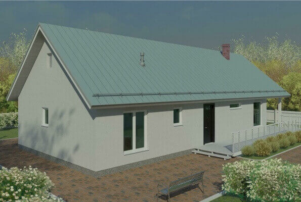 ﻿Проекты простых домов до 150 кв.м. Проект каркасного дома 92/133.. Фасады, планировки(анонс).
