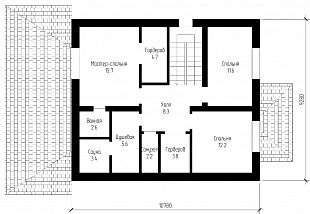 Проект двухэтажного дома из пеноблоков до 200 кв.м. Планировка 2