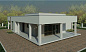 Проект дома из газобетона с панорамными окнами 93/н-23. Вид 4.