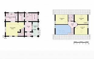 Проект деревянного дома с бассейном до 150 кв.м. 104/174. Планировка