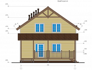 Проекты простых домов до 200 кв. м. Проект каркасного дома 92/134. Вид 2.