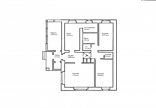 Проекты недорогих домов. Одноэтажный дом 85 кв.м. 93/8. Планировка.