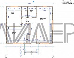 Проект каркасного дома для дачи Лидер 20. Планировка.