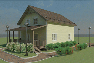 Проекты простых домов до 200 кв. м. Проект каркасного дома 92/134