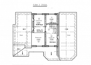Проект дома 230 кв.м. 2 этажа 4 спальни 50/3 с чертежами и документацией. 2 этаж.