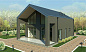 Проект дома с мансардой и панорамными окнами 93/н-36. Вид 2.