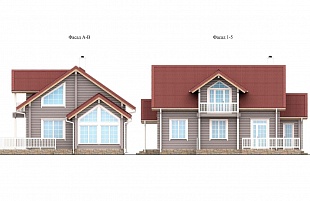 Проекты домов из бруса для постоянного проживания. Проект 93/24. Фасад 2.