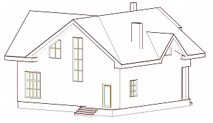 Проект современного дома с панорамным остеклением 92/106. Вид 3.